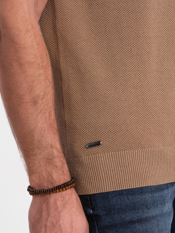 Ombre Clothing Tricou polo pentru bărbați, maro deschis, îmbrăcăminte Ombre