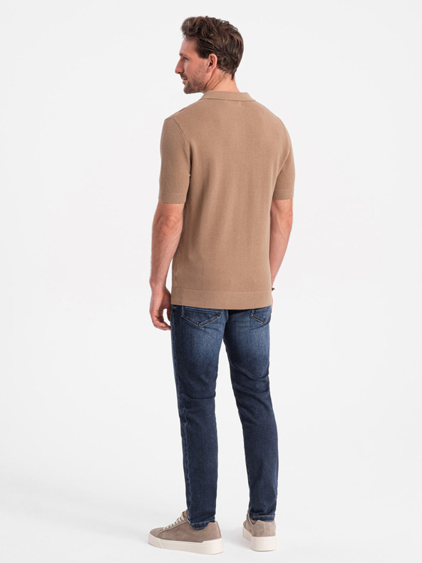 Ombre Clothing Tricou polo pentru bărbați, maro deschis, îmbrăcăminte Ombre