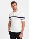 Ombre Clothing Tricou polo alb pentru bărbați Ombre Clothing