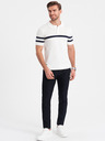 Ombre Clothing Tricou polo alb pentru bărbați Ombre Clothing