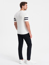 Ombre Clothing Tricou polo alb pentru bărbați Ombre Clothing
