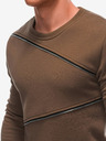 Ombre Clothing Hanorac maro pentru bărbați cu fermoare decorative Îmbrăcăminte Ombre