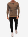 Ombre Clothing Hanorac maro pentru bărbați cu fermoare decorative Îmbrăcăminte Ombre