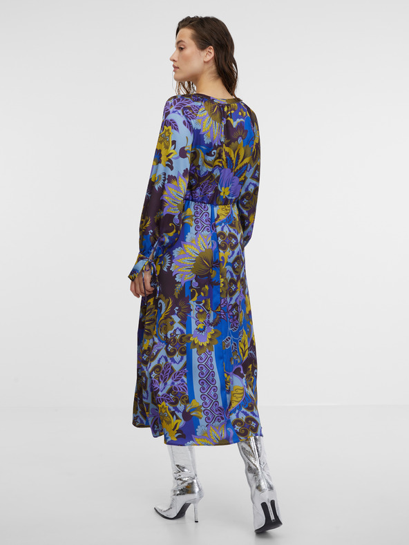 Orsay Rochie midi din satin cu model albastru pentru femei ORSAY