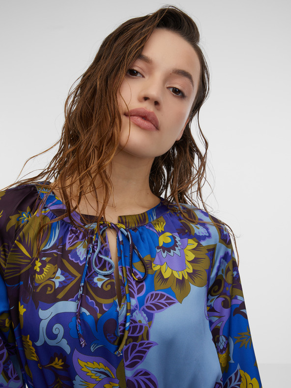 Orsay Rochie midi din satin cu model albastru pentru femei ORSAY