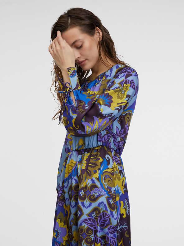 Orsay Rochie midi din satin cu model albastru pentru femei ORSAY