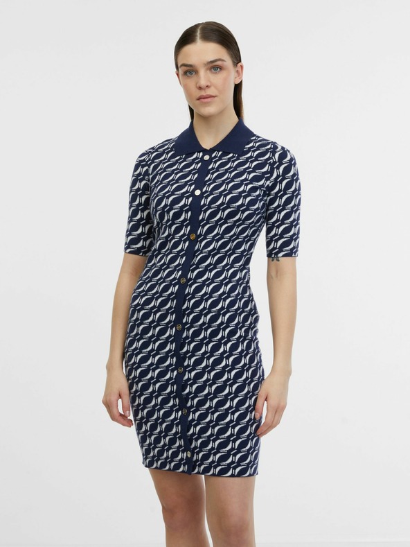 Orsay Rochie pulover cu model albastru închis pentru femei ORSAY
