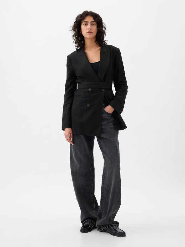 GAP Blazer din in cu curea GAP
