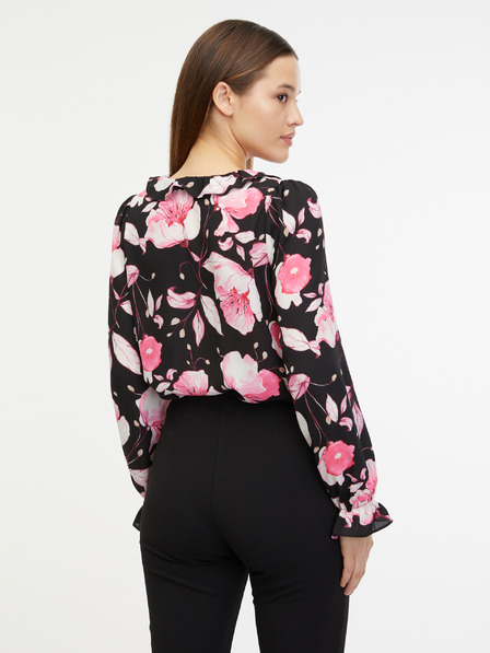 Orsay Bluză cu model floral roz și negru pentru femei ORSAY