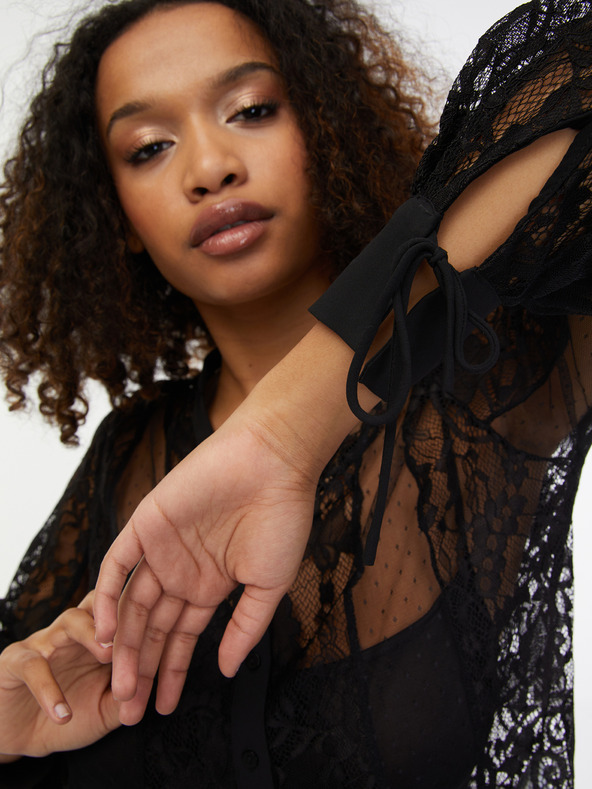 Orsay Bluză de dantelă neagră pentru femei ORSAY