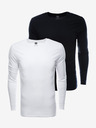 Ombre Clothing Set de două tricouri basic pentru bărbați în alb și negru de la Ombre Clothing