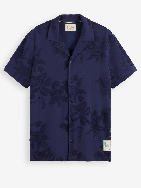 Scotch & Soda Terry Jacquard Cămașă Albastru