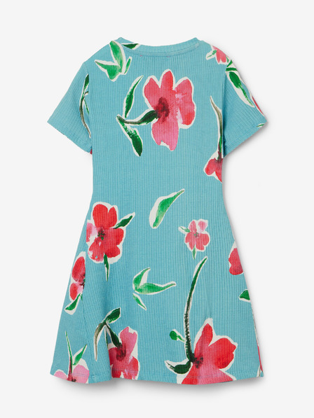 Desigual Rochie florală pentru fete roz și turcoaz Desigual Belisa