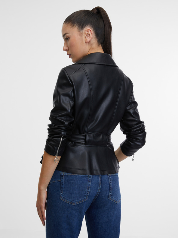 Orsay Geacă de piele neagră pentru femei ORSAY