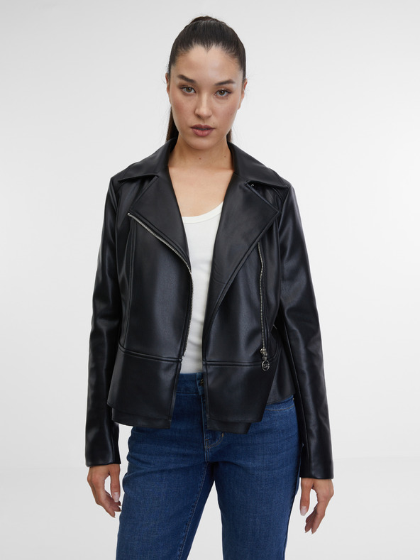 Orsay Geacă de piele neagră pentru femei ORSAY