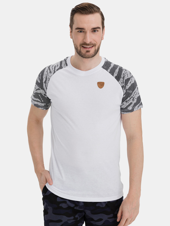 Sam 73 Tricou gri și alb pentru bărbați SAM 73