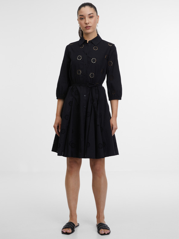 Orsay Rochie tip cămașă neagră pentru femei ORSAY