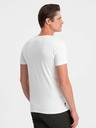 Ombre Clothing Tricou de bază alb pentru bărbați cu decolteu în V Ombre Clothing