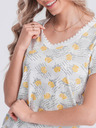 Edoti Pijama albă și galbenă cu imprimeu floral pentru femei Edoti