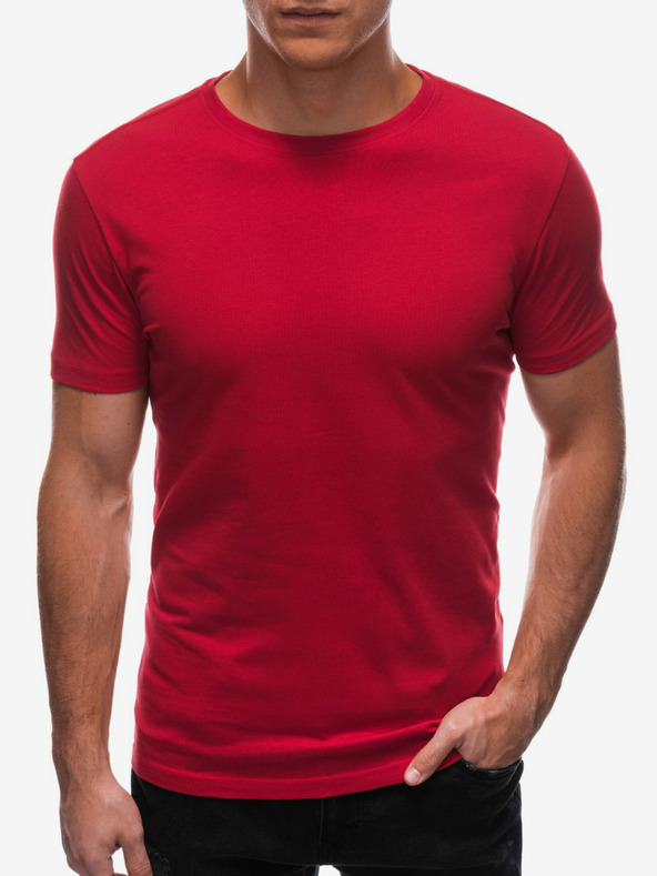 Edoti Tricou de bază roșu pentru bărbați Edoti