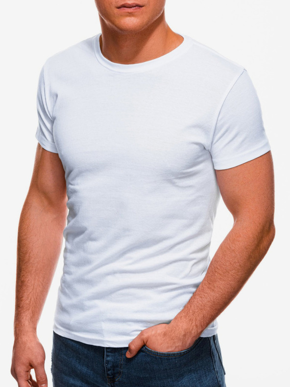 Edoti Tricou de bază alb pentru bărbați Edoti
