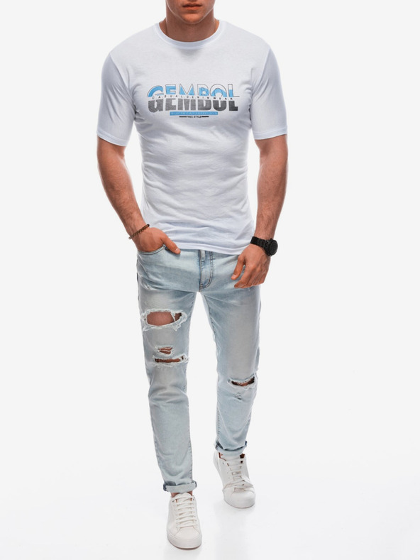 Edoti Tricou alb pentru bărbați Edoti