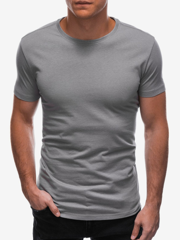Edoti Tricou de bază gri pentru bărbați Edoti