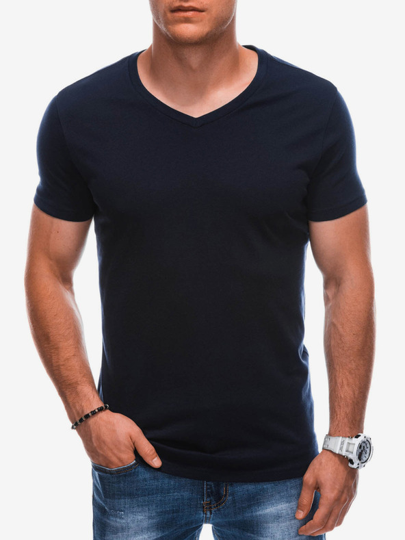 Edoti Tricou basic albastru închis pentru bărbați Edoti