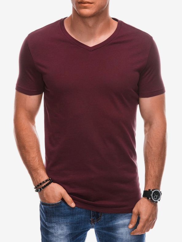 Edoti Tricou basic burgundy pentru bărbați Edoti