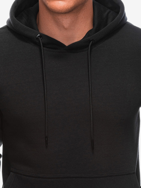 Edoti Hanorac negru cu glugă pentru bărbați Edoti