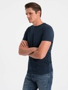 Ombre Clothing Tricou basic albastru închis pentru bărbați Ombre Clothing