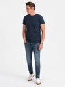 Ombre Clothing Tricou basic albastru închis pentru bărbați Ombre Clothing