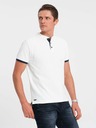 Ombre Clothing Tricou polo alb pentru bărbați Ombre Clothing
