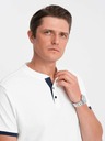 Ombre Clothing Tricou polo alb pentru bărbați Ombre Clothing