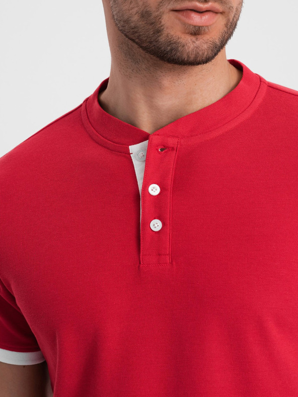 Ombre Clothing Tricou polo roșu pentru bărbați Ombre Clothing