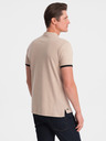 Ombre Clothing Tricou polo bej pentru bărbați Ombre Clothing