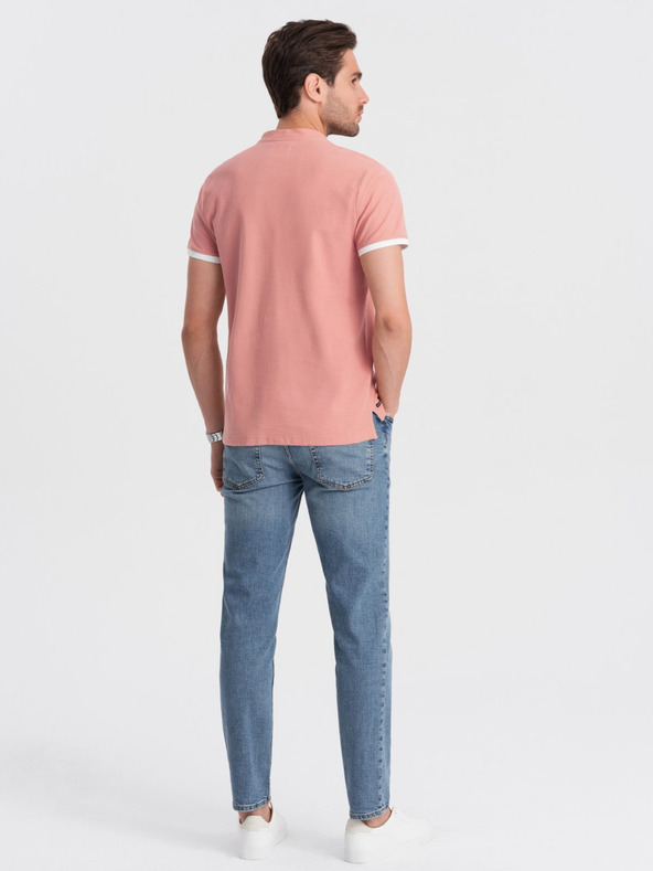 Ombre Clothing Tricou polo pentru bărbați roz vechi Ombre Clothing