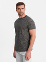 Ombre Clothing Tricou cu model pentru bărbați gri închis Îmbrăcăminte Ombre