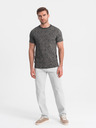 Ombre Clothing Tricou cu model pentru bărbați gri închis Îmbrăcăminte Ombre