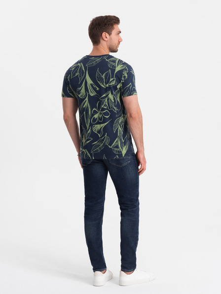 Ombre Clothing Tricou cu model verde și albastru pentru bărbați Ombre Clothing
