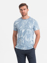 Ombre Clothing Tricou cu model albastru deschis pentru bărbați Ombre Clothing