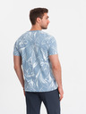 Ombre Clothing Tricou cu model albastru deschis pentru bărbați Ombre Clothing