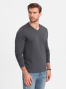 Ombre Clothing Tricou de bază pentru bărbați gri închis Ombre Clothing