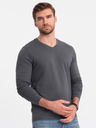 Ombre Clothing Tricou de bază pentru bărbați gri închis Ombre Clothing