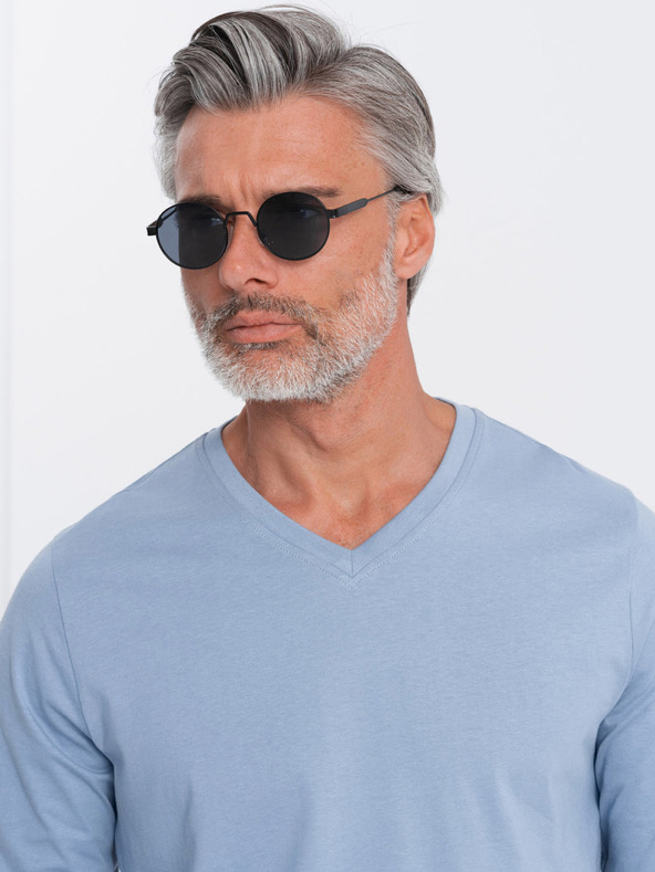 Ombre Clothing Tricou basic albastru deschis pentru bărbați Ombre Clothing