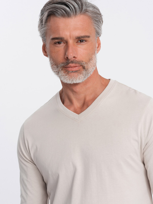 Ombre Clothing Tricou de bază bej pentru bărbați Ombre Clothing