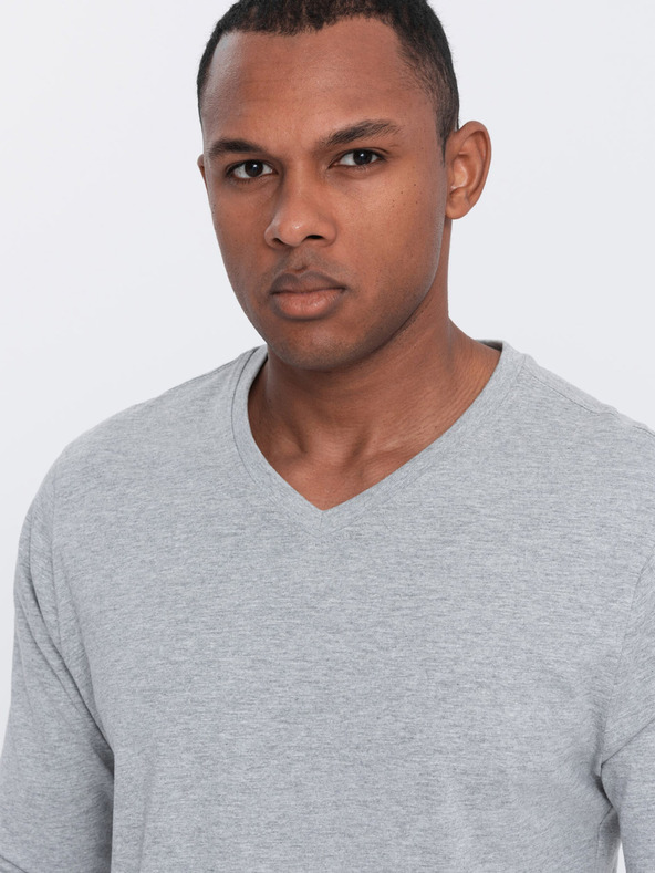 Ombre Clothing Tricou basic gri deschis pentru bărbați Ombre Clothing