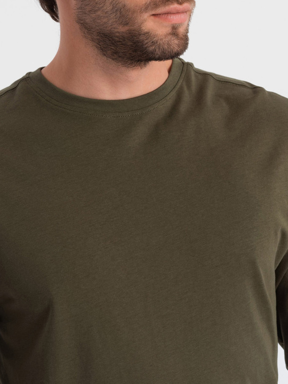 Ombre Clothing Tricou basic kaki pentru bărbați Ombre Clothing