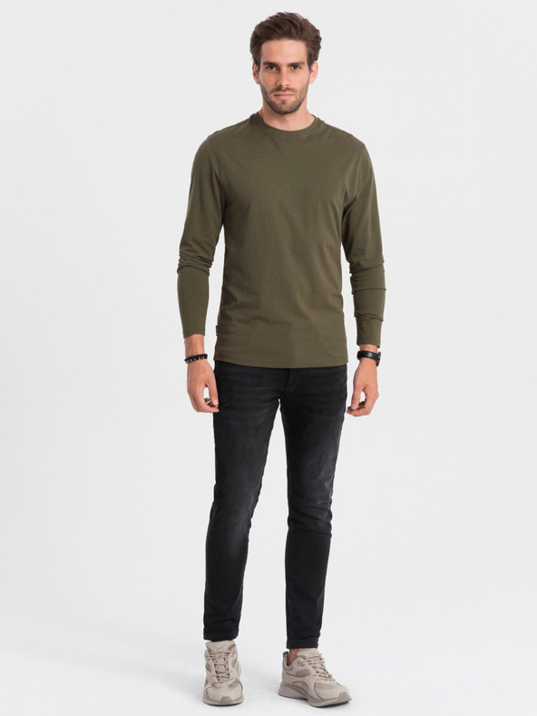 Ombre Clothing Tricou basic kaki pentru bărbați Ombre Clothing