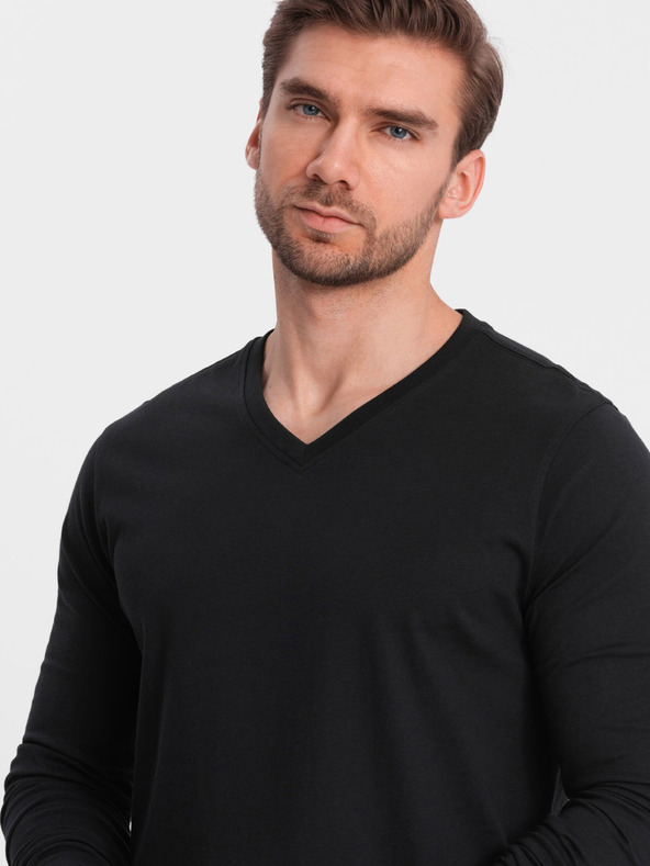 Ombre Clothing Tricou basic negru pentru bărbați Ombre Clothing